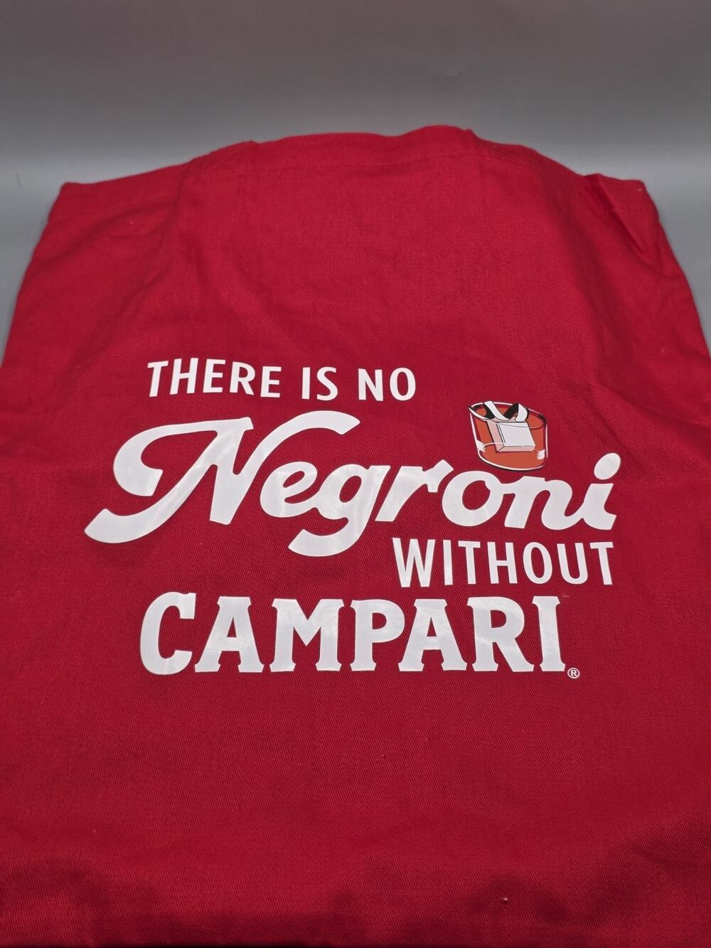 CAMPARI RED TOTE BAG GIVEAWAY PROMO APERITIF THERE’S NO NEGRONI WITHOUT CAMPARI